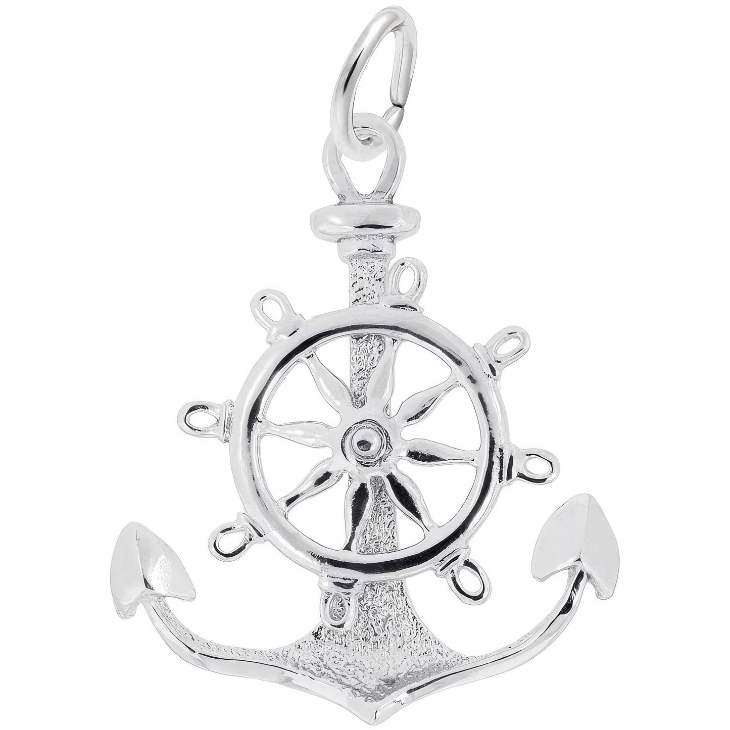 Anchor, Wheel Charm, Sterling Silver