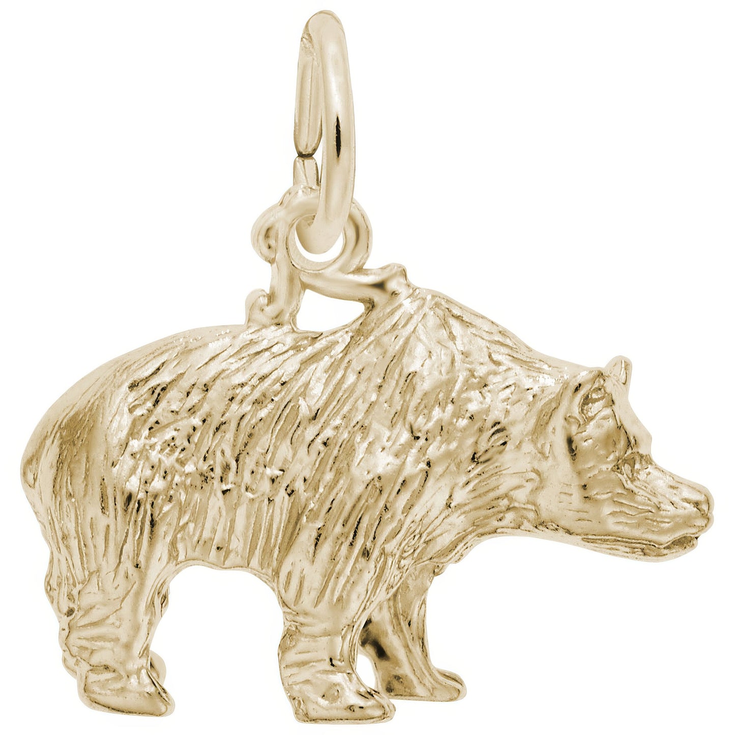 Sterling Silver Grizzly Bear Charm - 11mm x 17mm