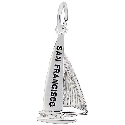 San Francisco Catamaran Charm - Metal - Sterling Silver
