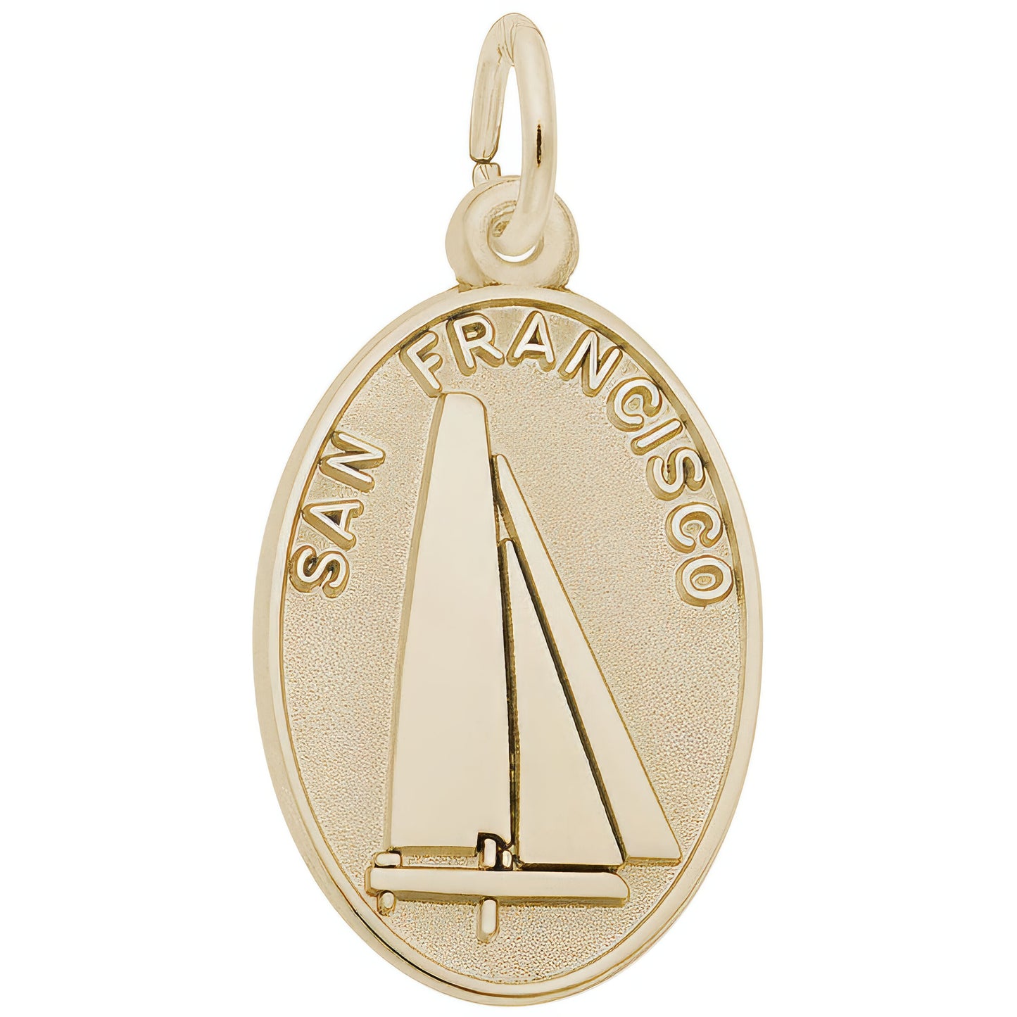 Sterling Silver San Francisco Catamaran Disc Charm - 20mm x 14mm