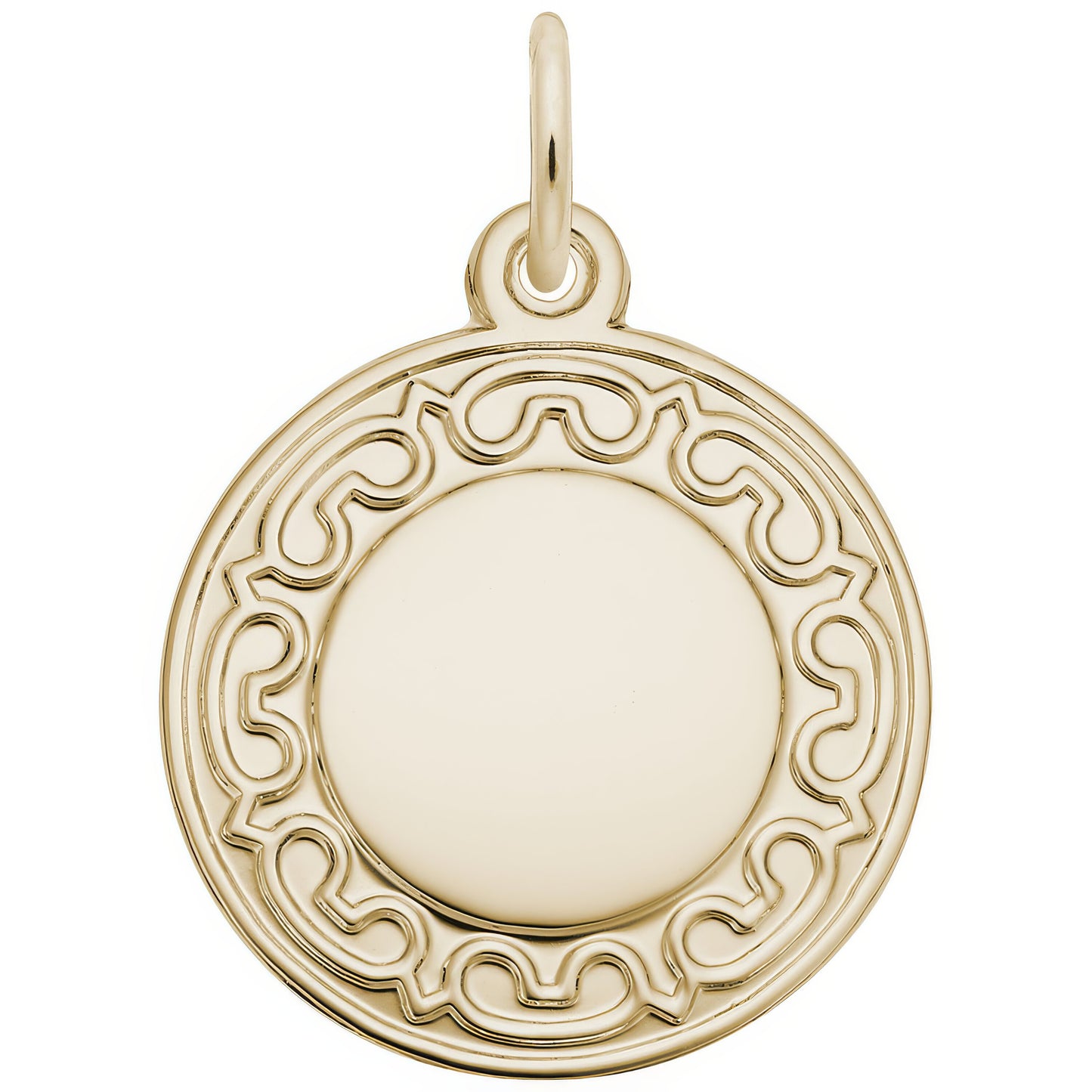 Ornate Round Charm - Metal - Sterling Silver