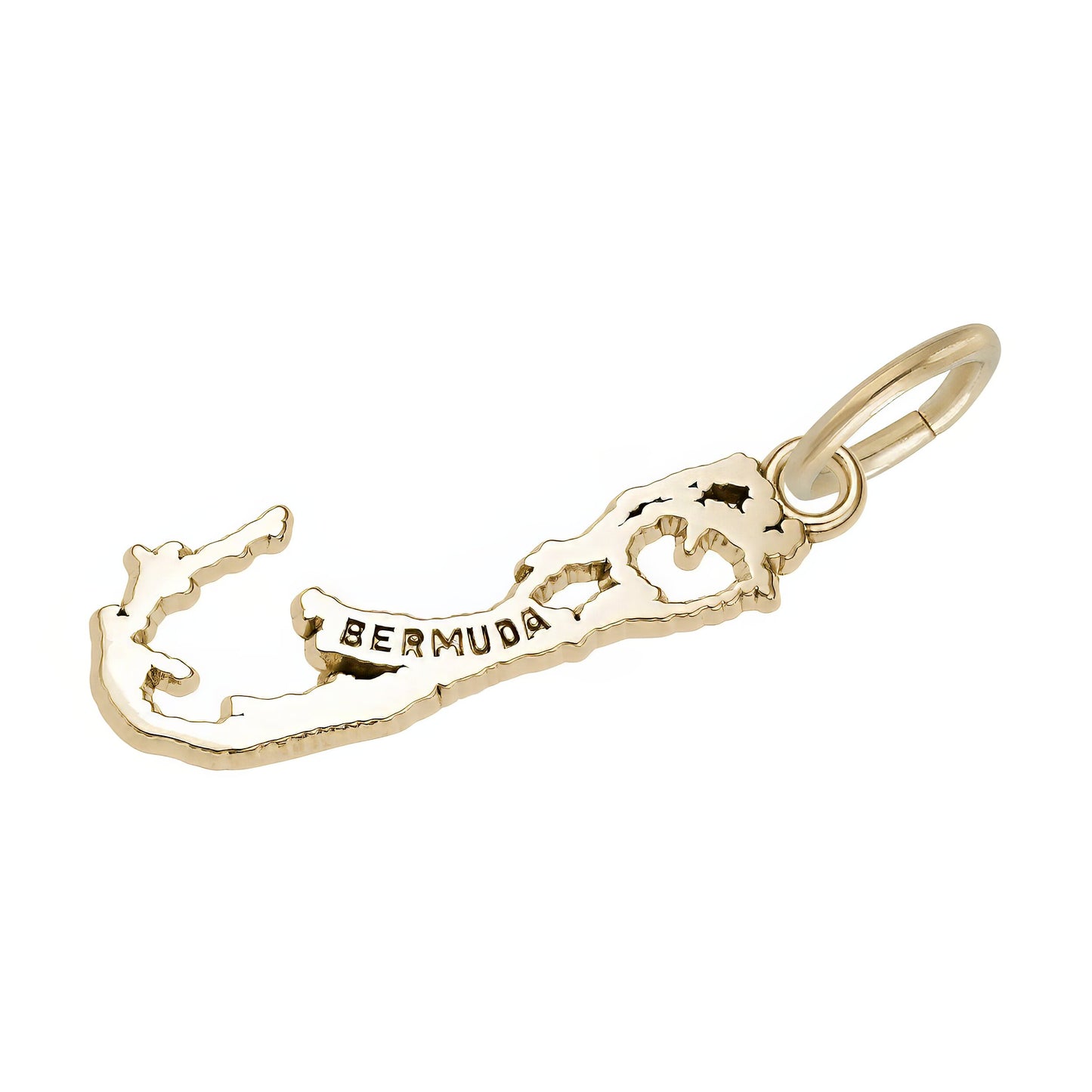 Bermuda Map Charm - Metal - Sterling Silver
