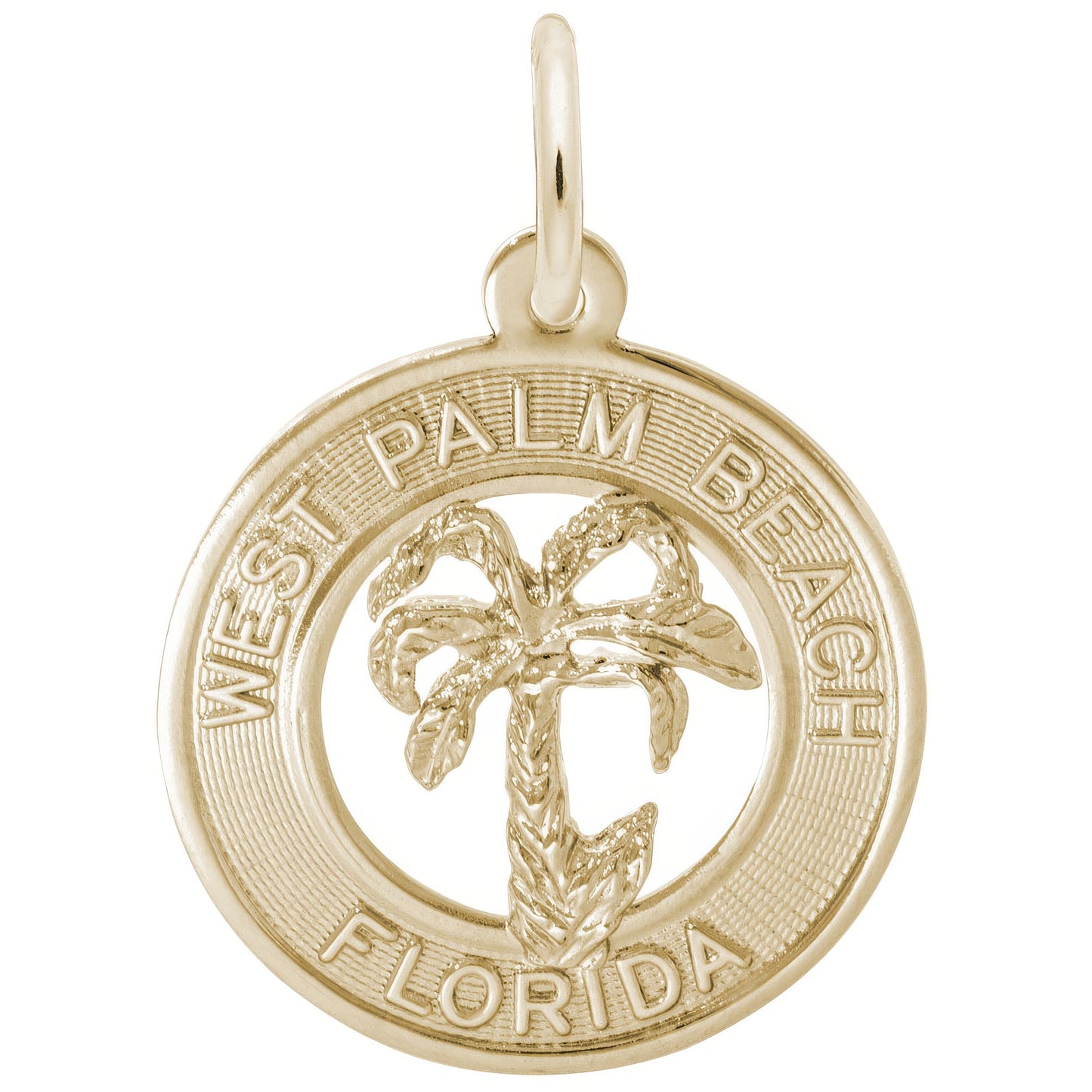 Sterling Silver West Palm Beach Florida Charm - 19mm x 19mm