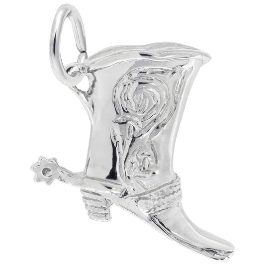 Cowboy Boot Charm, Sterling Silver