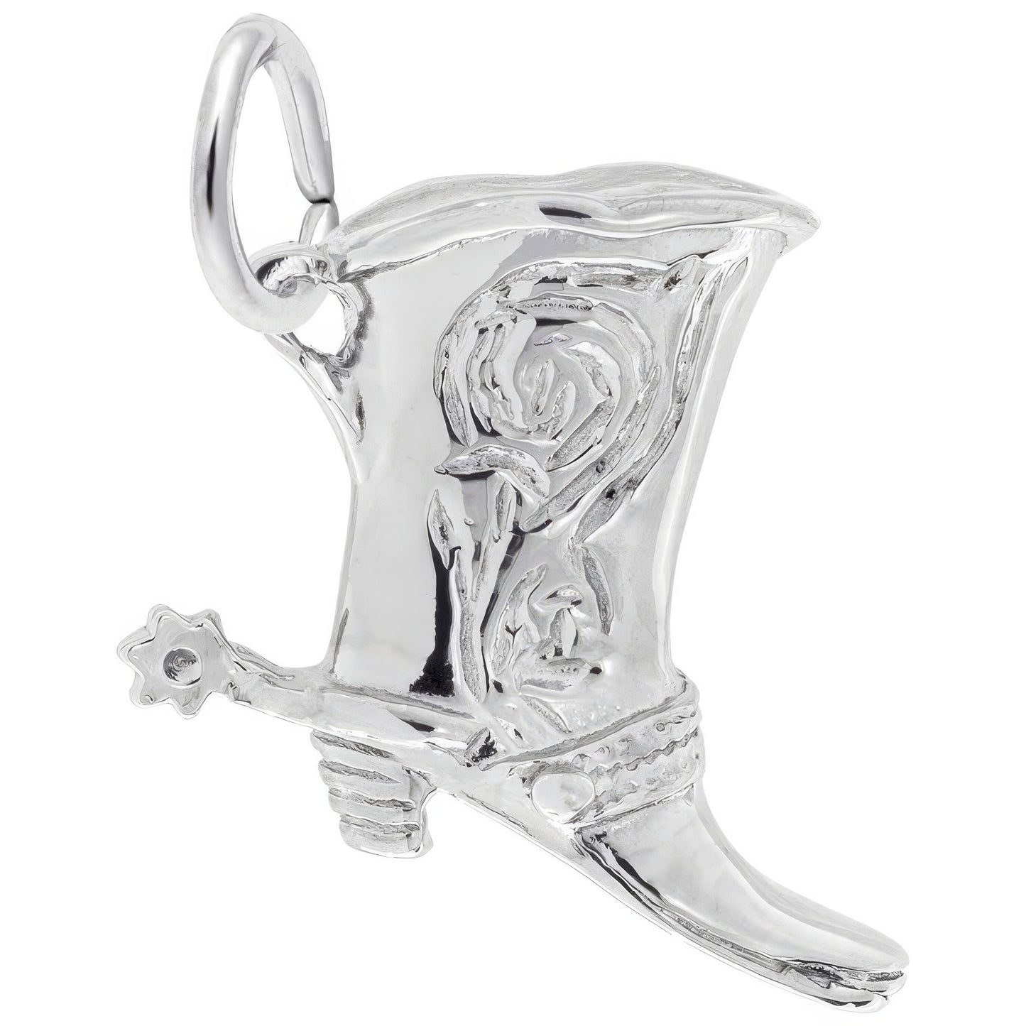 Cowboy Boot Charm, Sterling Silver