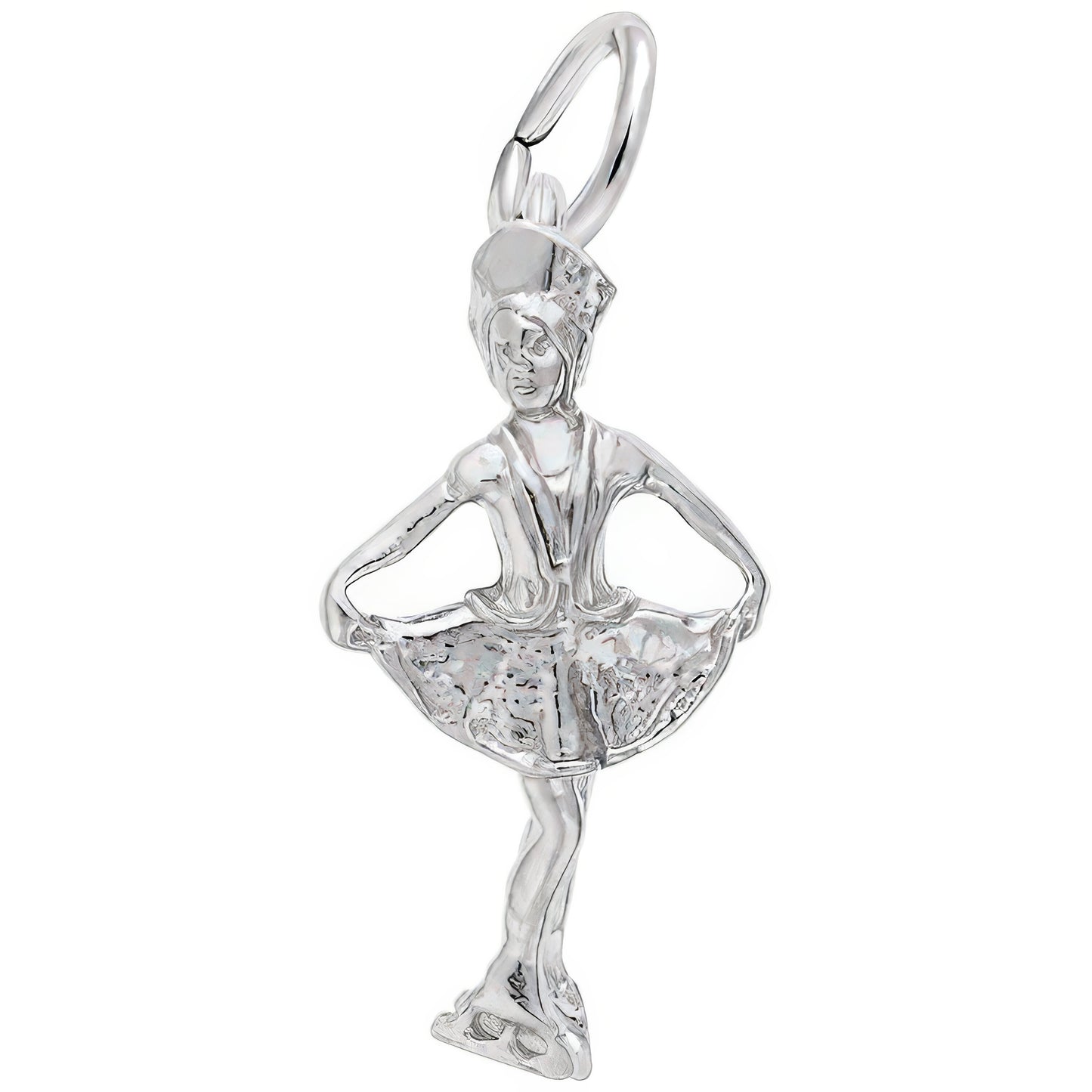 Ice Skater Charm - Metal - Sterling Silver