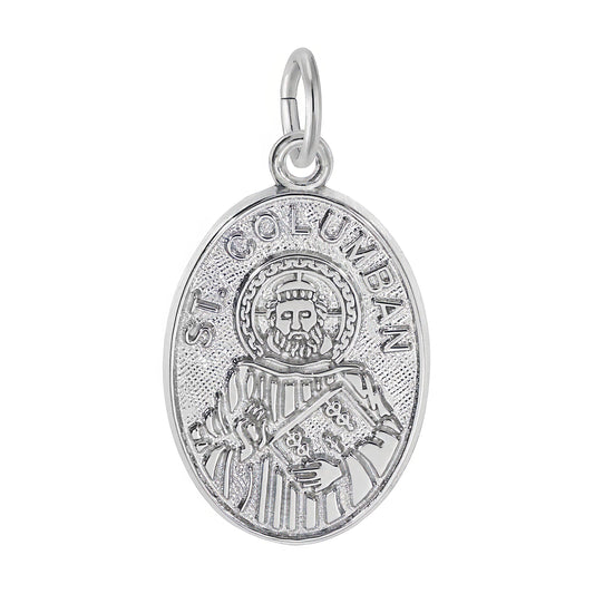 Sterling Silver St. Columban Charm - 19mm x 13mm