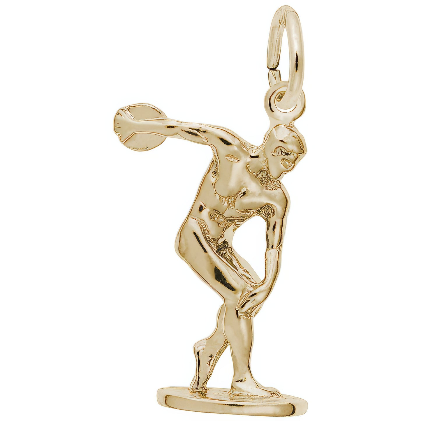 Discus Thrower Charm - Metal - Sterling Silver