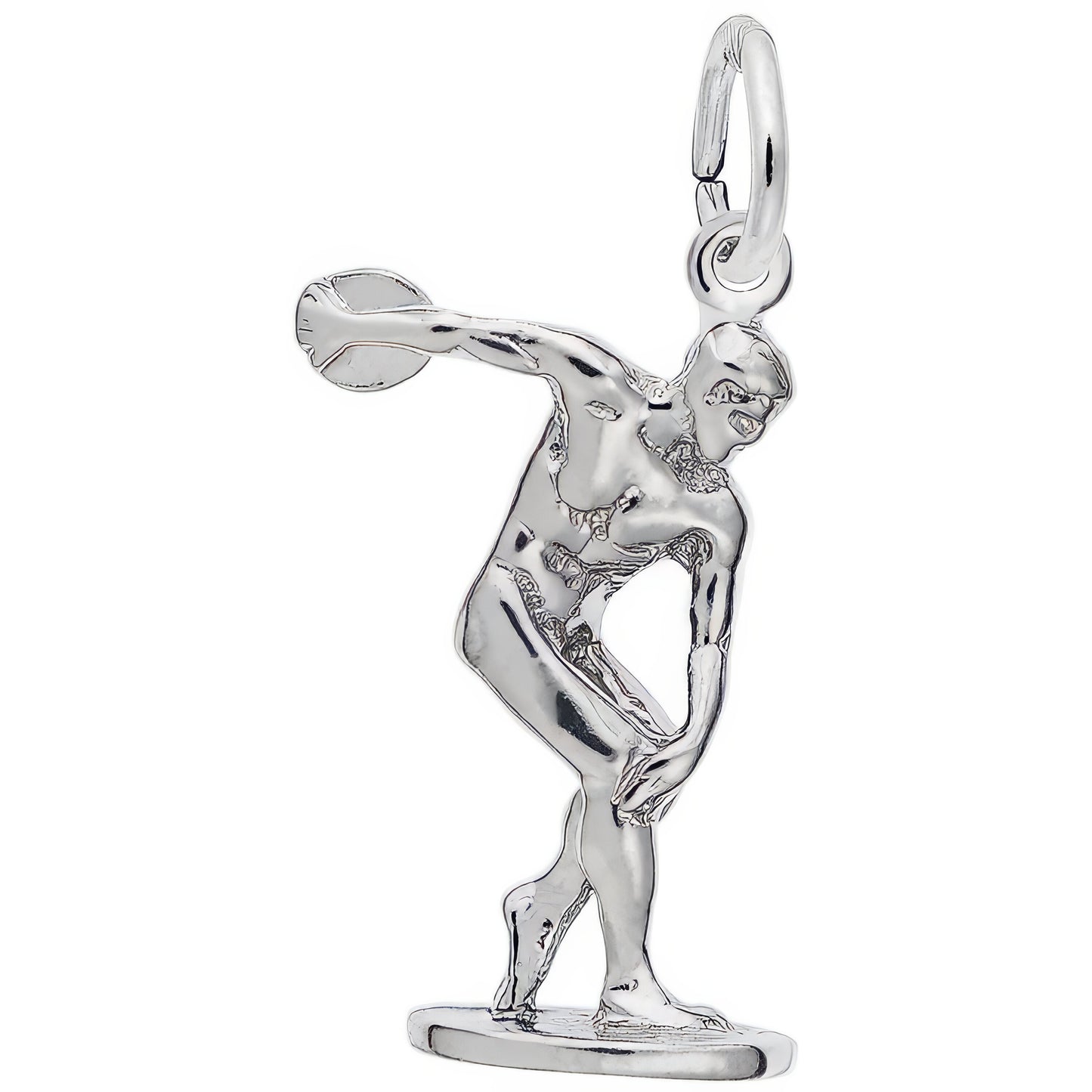 Discus Thrower Charm - Metal - Sterling Silver