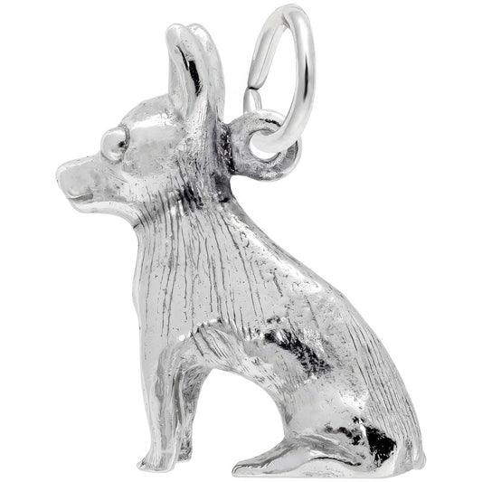 Chihuahua Charm, Sterling Silver
