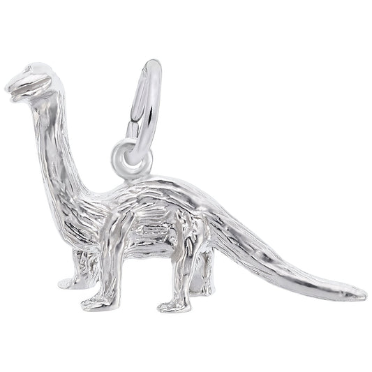 Brontosaurus Charm - Metal - Sterling Silver