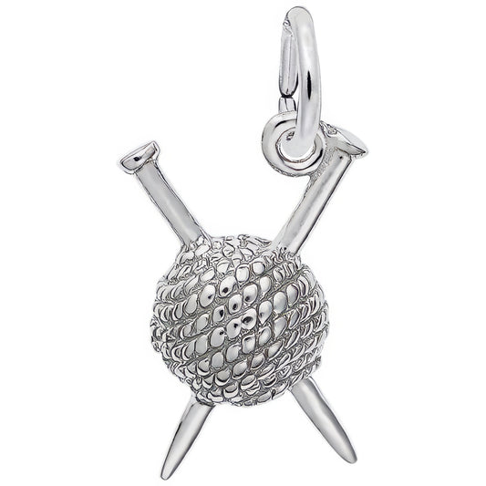 Sterling Silver Knitting Charm
