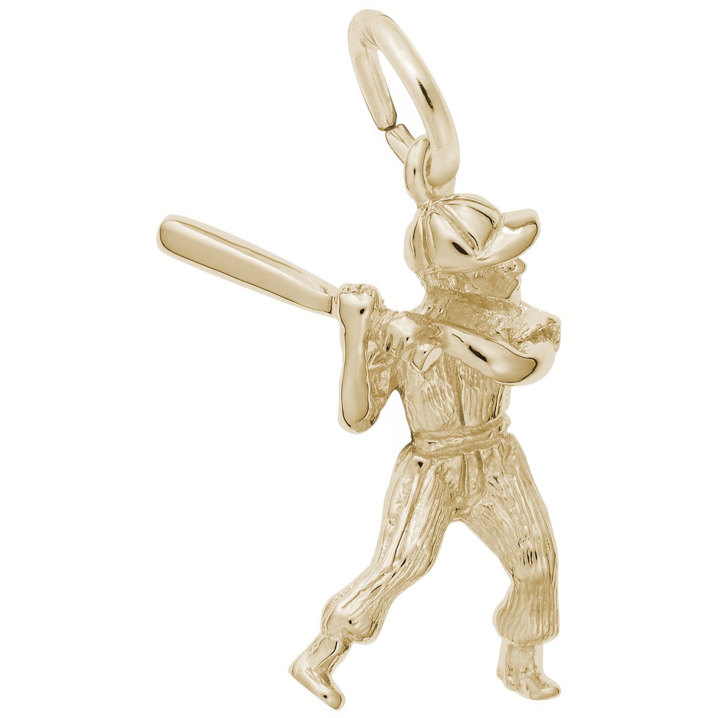 Baseball Player Charm - Metal - Sterling Silver