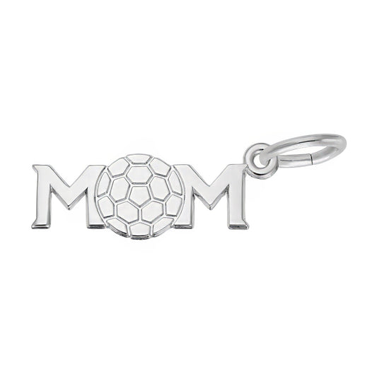Sterling Silver Soccer Mom Charm - 6mm x 19mm