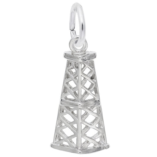 Charms, Oil Rig, .925 Sterling Silver