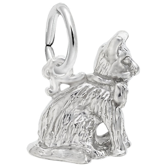 Sitting Cat Charm - Metal - Sterling Silver