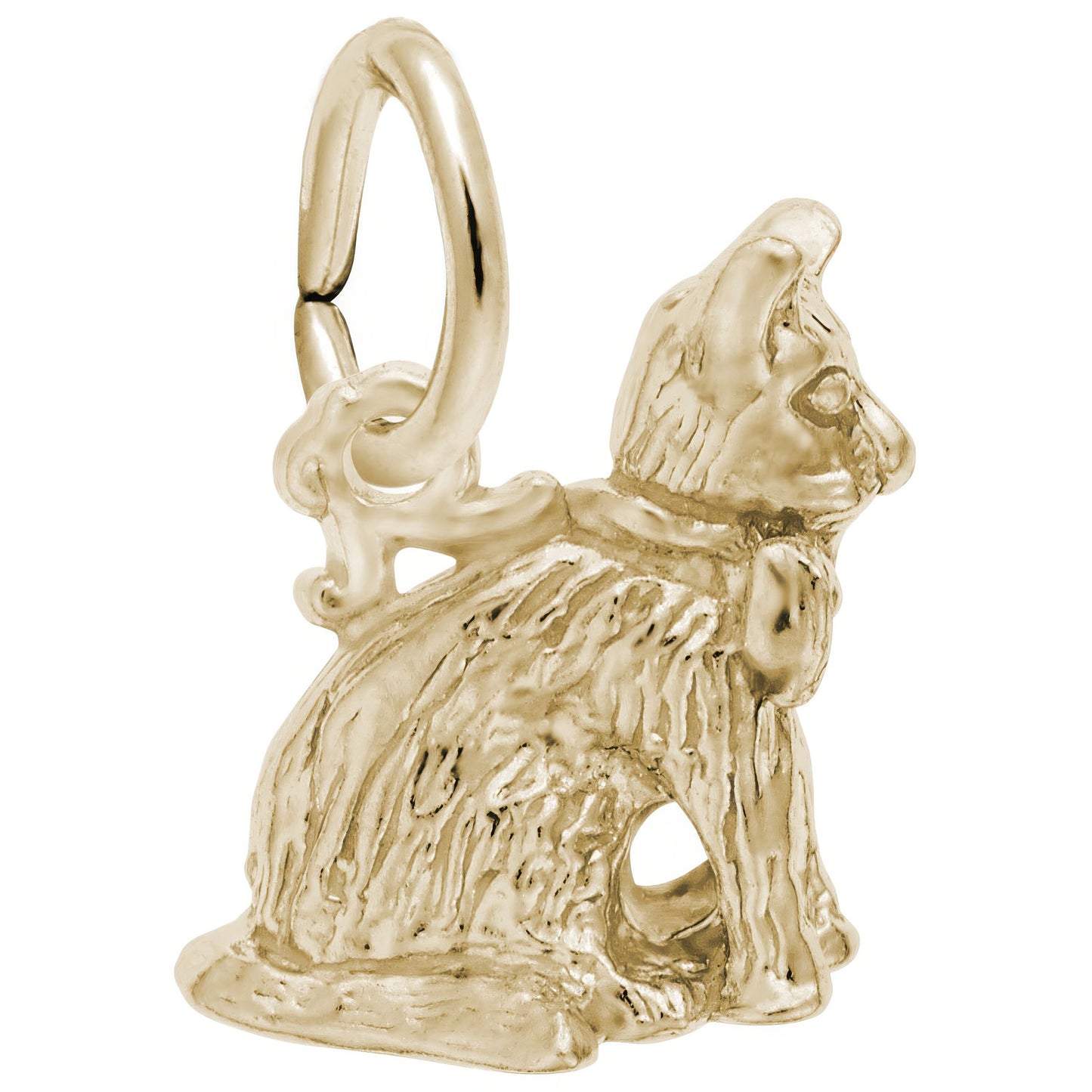 Sitting Cat Charm - Metal - Sterling Silver