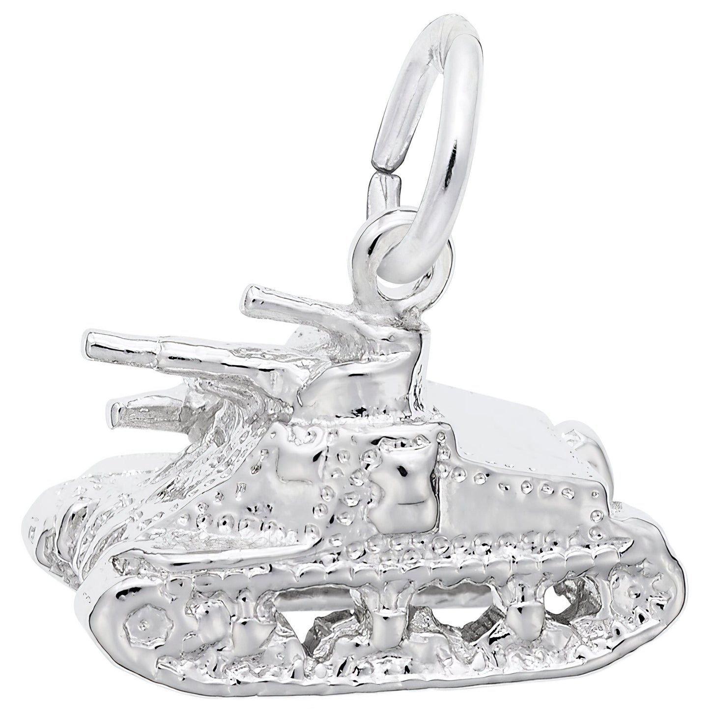 Army Tank Charm - Metal - Sterling Silver