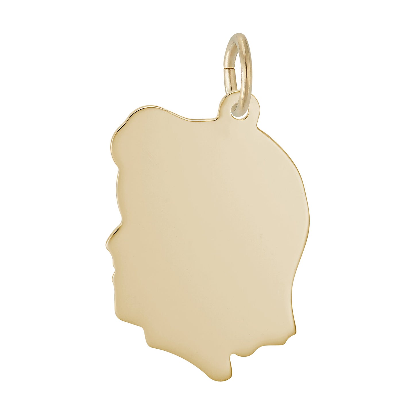 Sterling Silver Flat Girl's Head Large Charm
