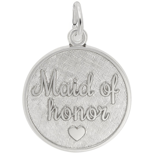 Sterling Silver Maid Of Honor Charm - 19mm x 19mm