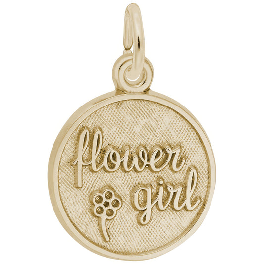 Gold Plated Flower Girl Charm - 15mm x 15mm
