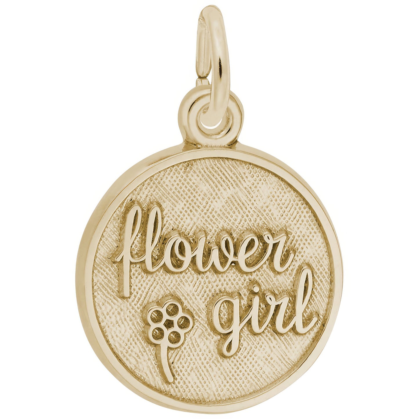 Gold Plated Flower Girl Charm - 15mm x 15mm