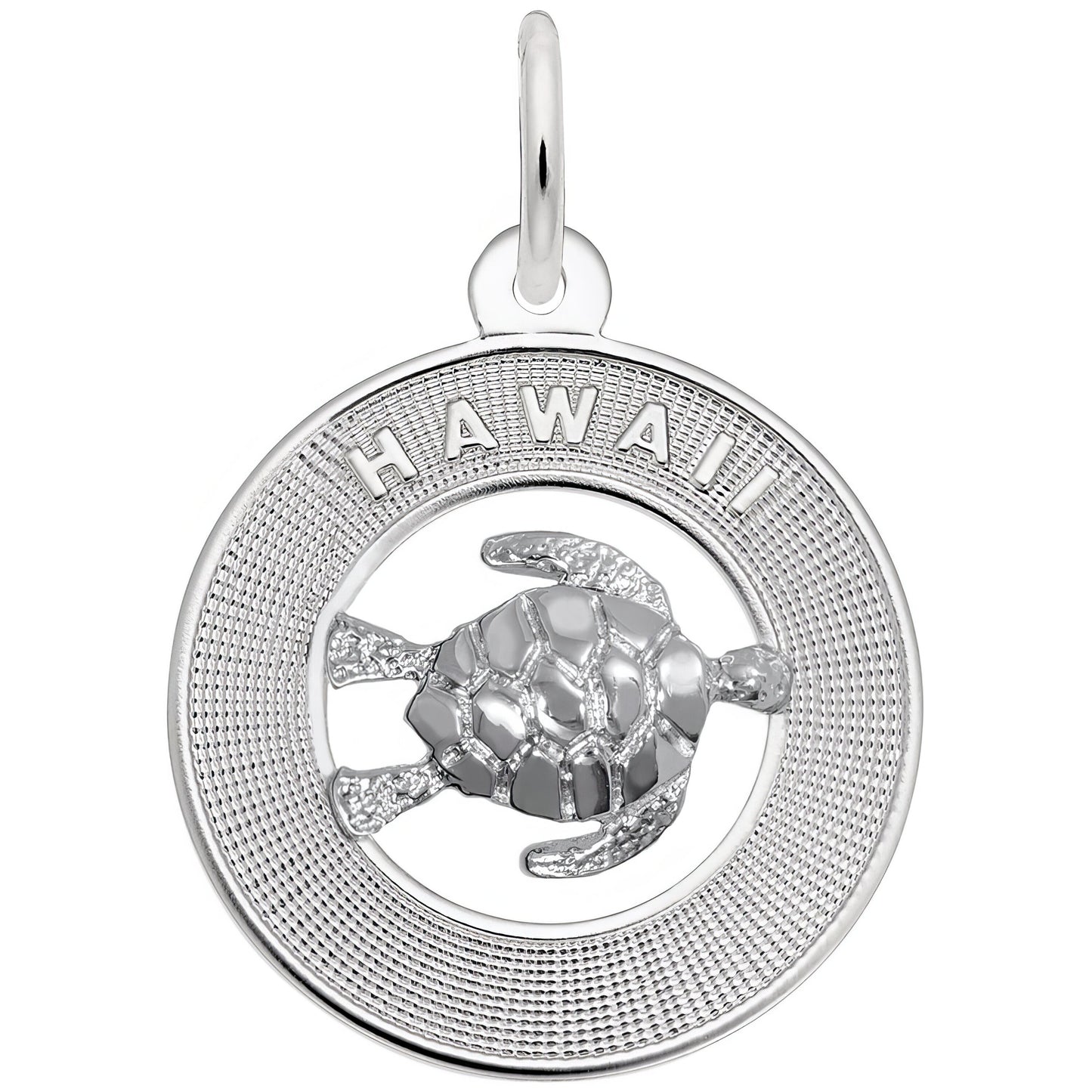 Sterling Silver Hawaii W/turtle Charm - 18mm x 18mm