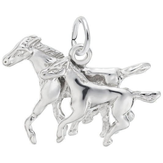 Sterling Silver Horse and Colt Charm