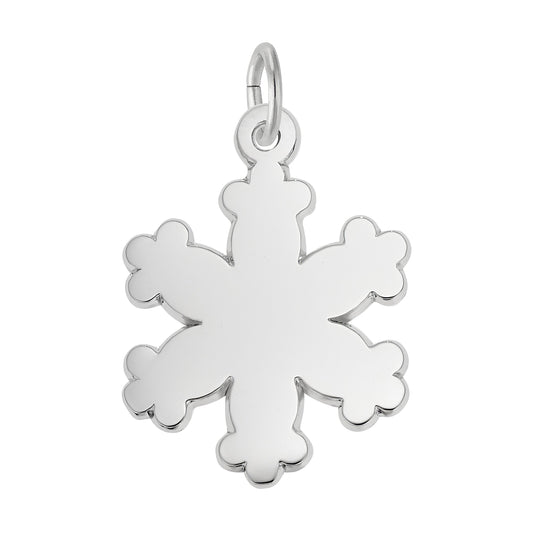 Sterling Silver Snowflakes Charm - 17mm x 16mm