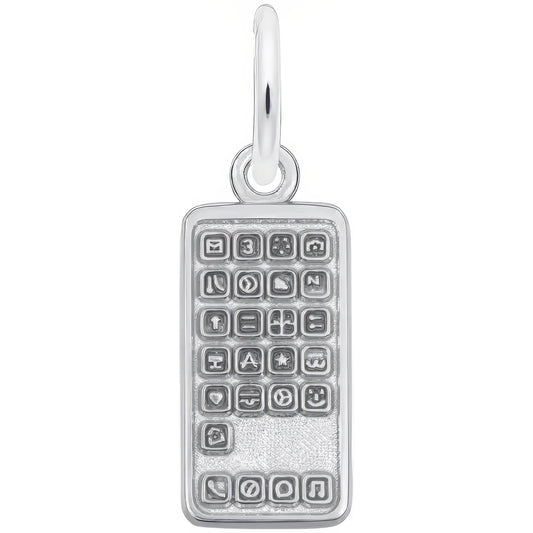 Sterling Silver Smartphone Charm - 18mm x 8mm