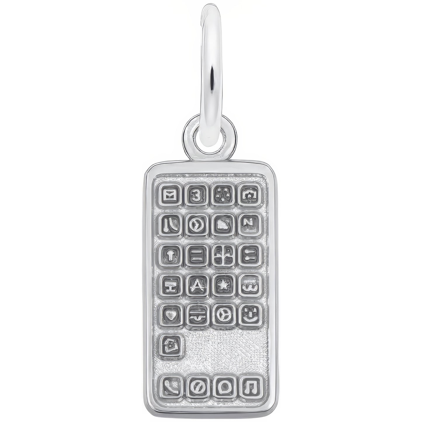 Sterling Silver Smartphone Charm - 18mm x 8mm
