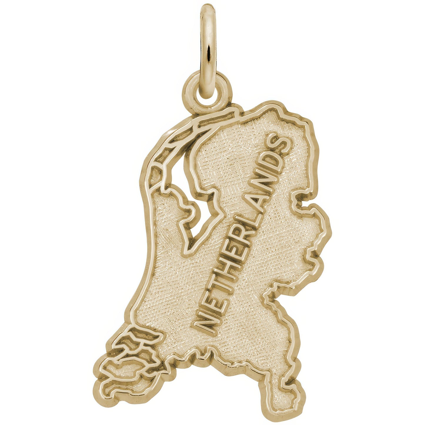 Sterling Silver Netherlands Map Charm - 24mm x 14mm