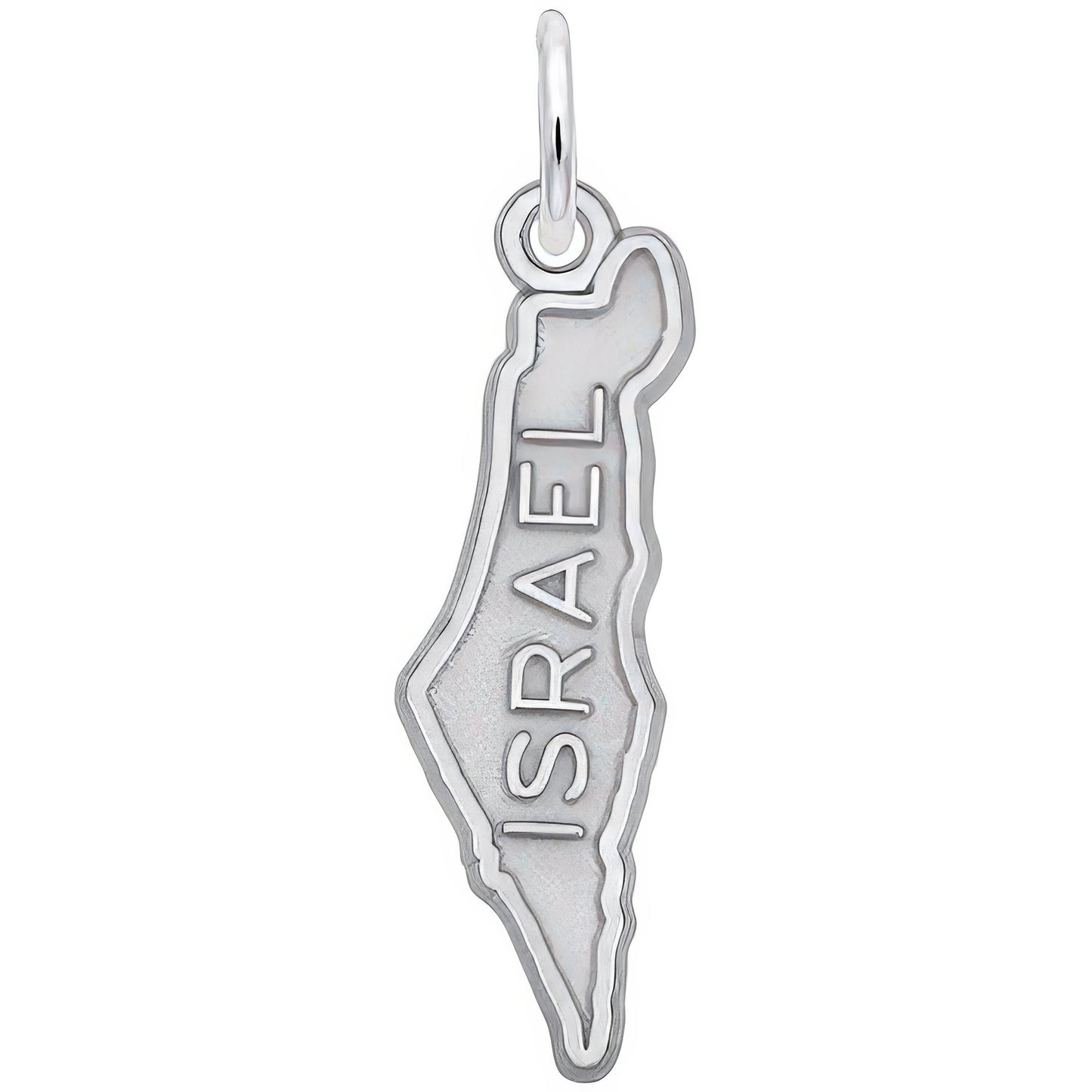 Sterling Silver Israel Map Charm - 23mm x 12mm