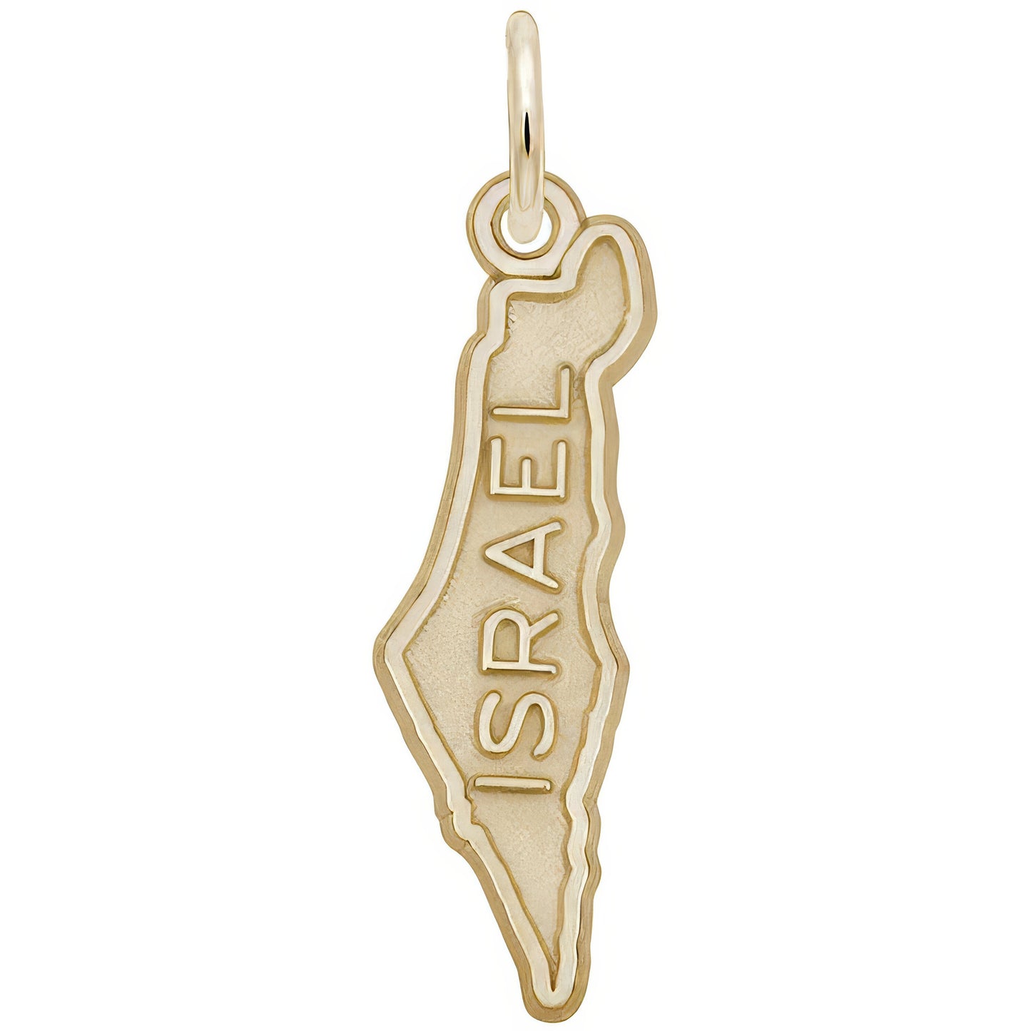 Sterling Silver Israel Map Charm - 23mm x 12mm