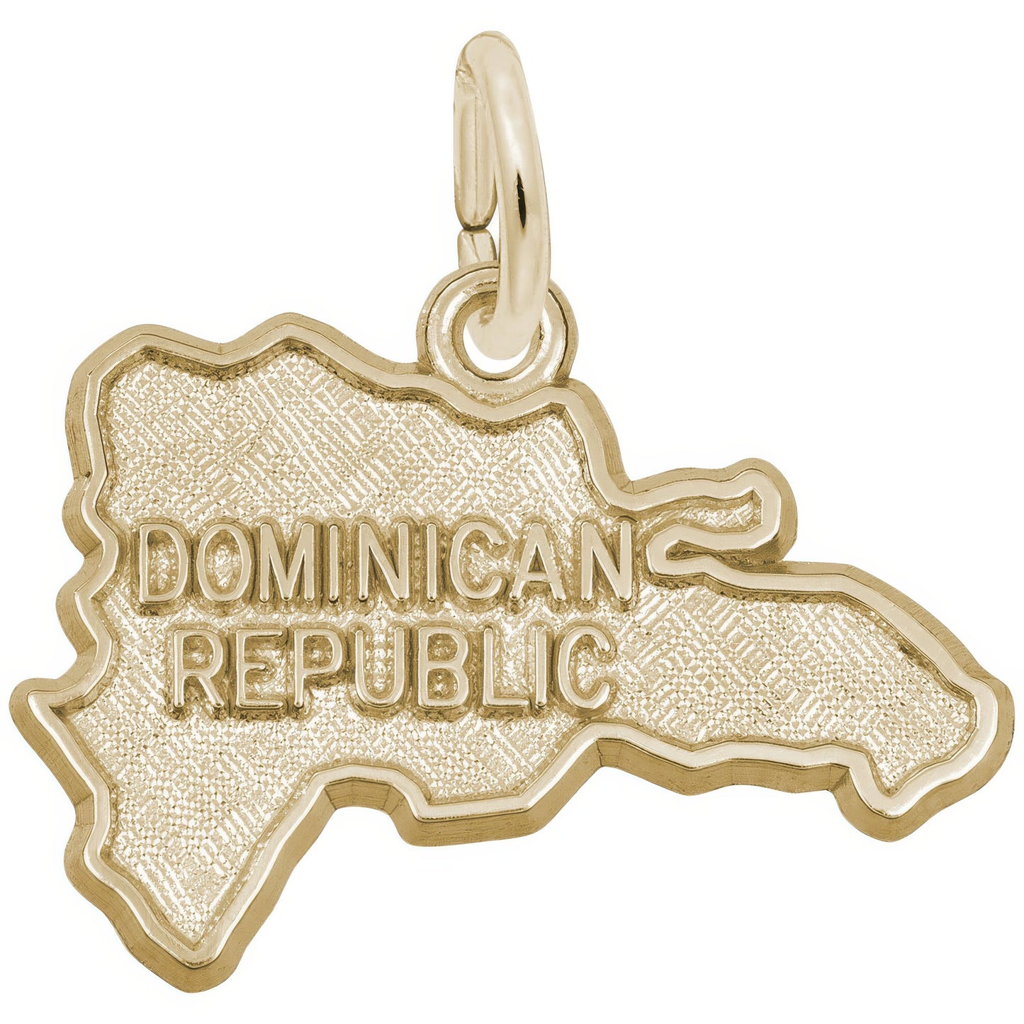 Sterling Silver Dominican Republic Map Charm - 16mm x 21mm