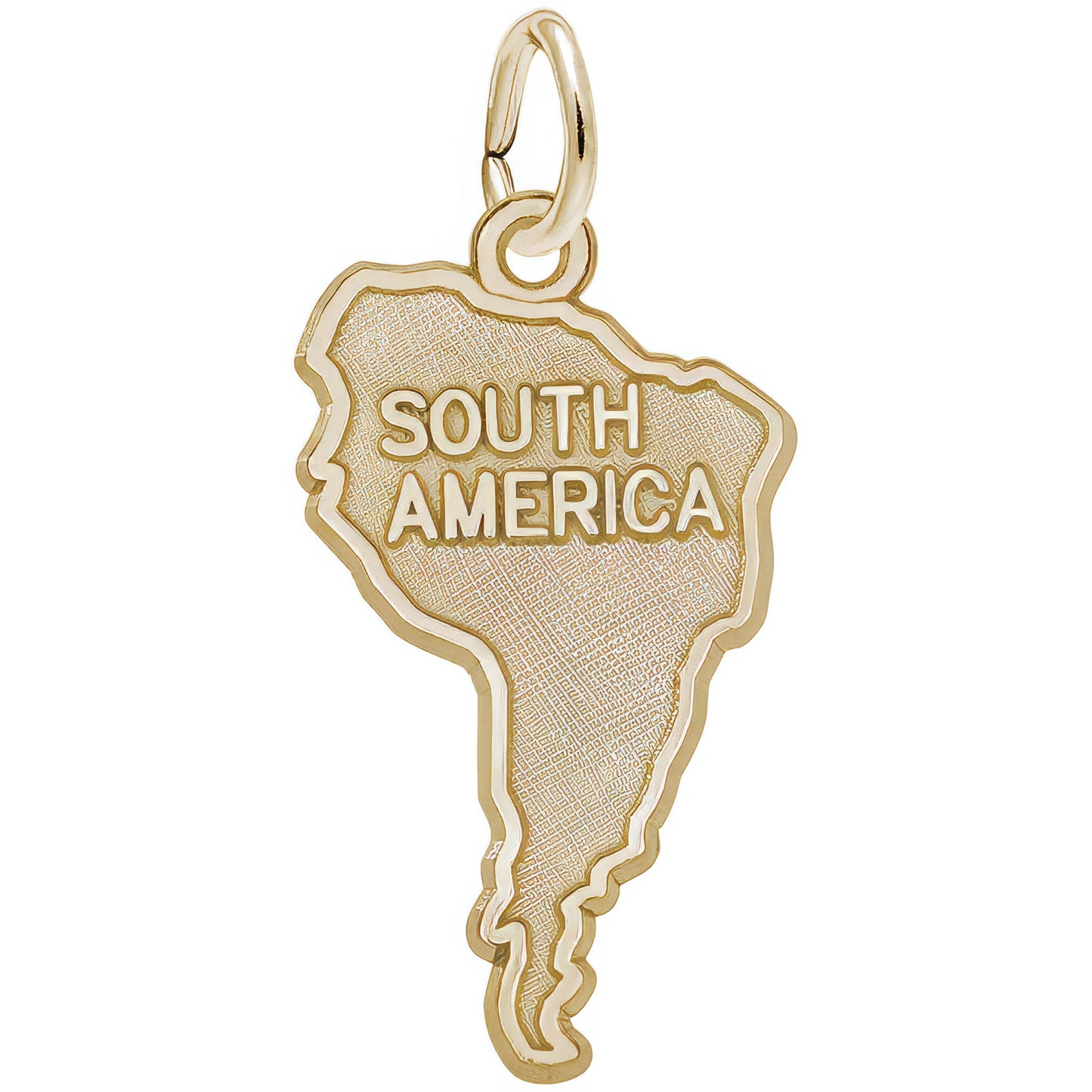 Sterling Silver South America Map Charm - 24mm x 7mm