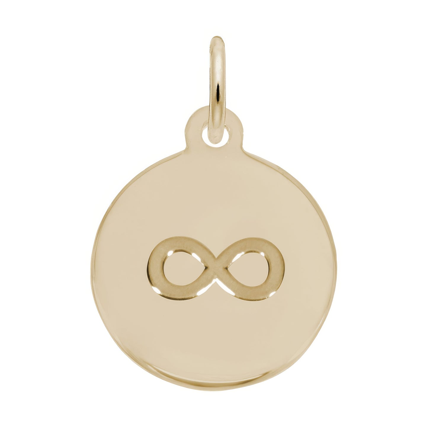 Sterling Silver Petite Initial Disc - Infinity Symbol Charm - 12mm x 12mm