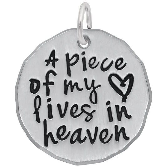 Piece of My Heart Charm, Sterling Silver