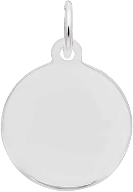 Petite Initial Disc - Plain Charm, Sterling Silver