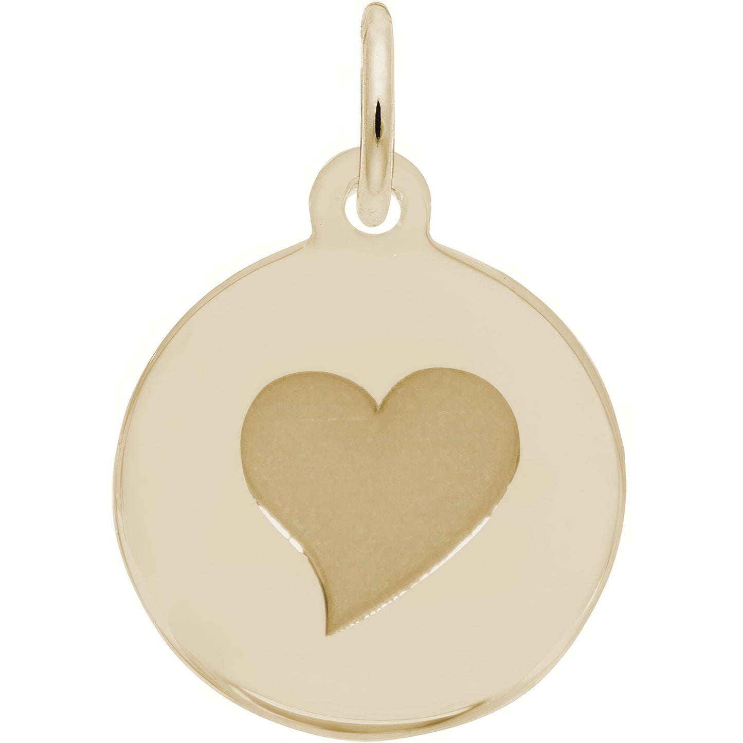 Initial Disc Charm - Heart, Sterling Silver