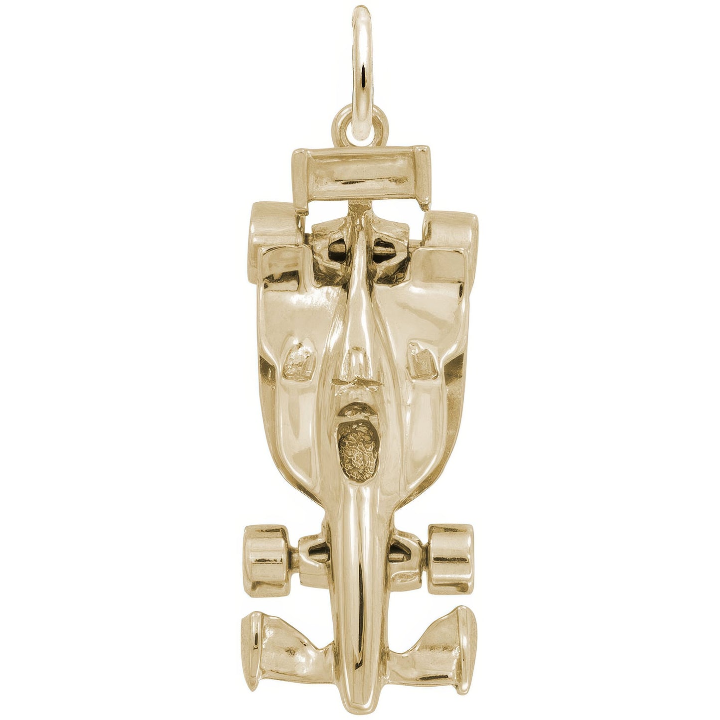 Sterling Silver Modern Open Wheel Race Car Charm - 31mm x 11mm