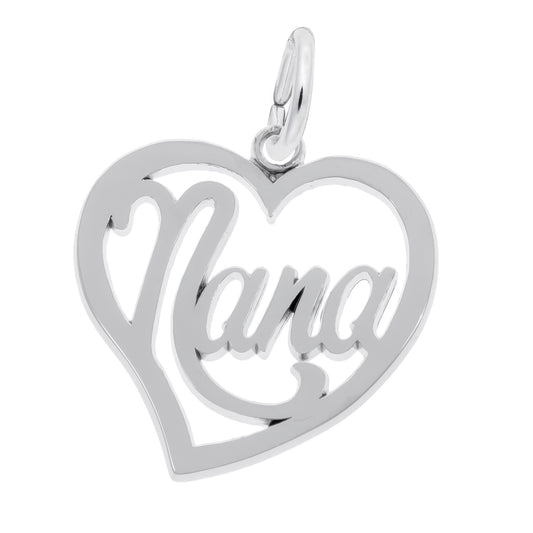 Baxley Jewelry Nana Heart Charm | Sterling Silver |  Charms