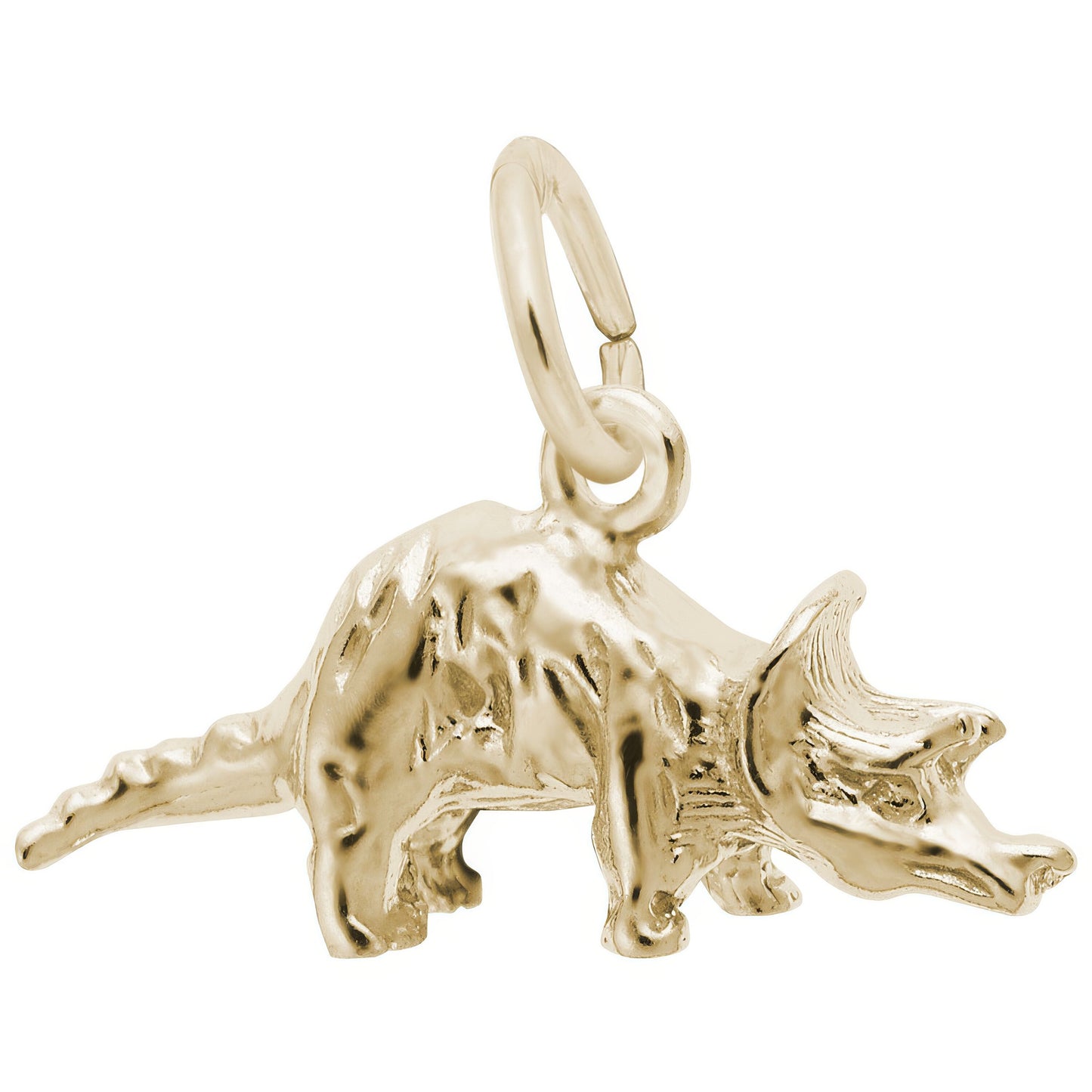 Triceratops Charm - Metal - Sterling Silver
