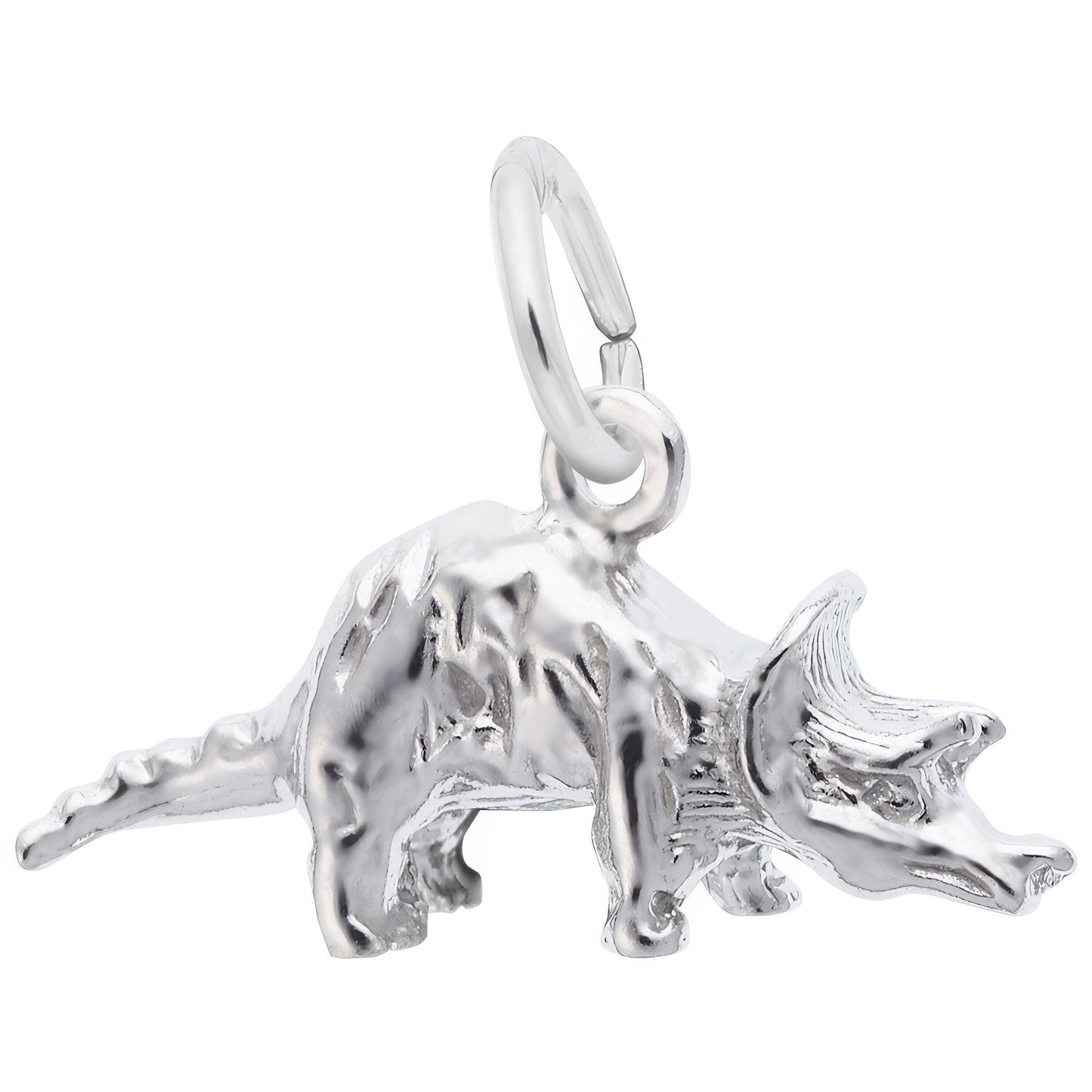 Triceratops Charm - Metal - Sterling Silver