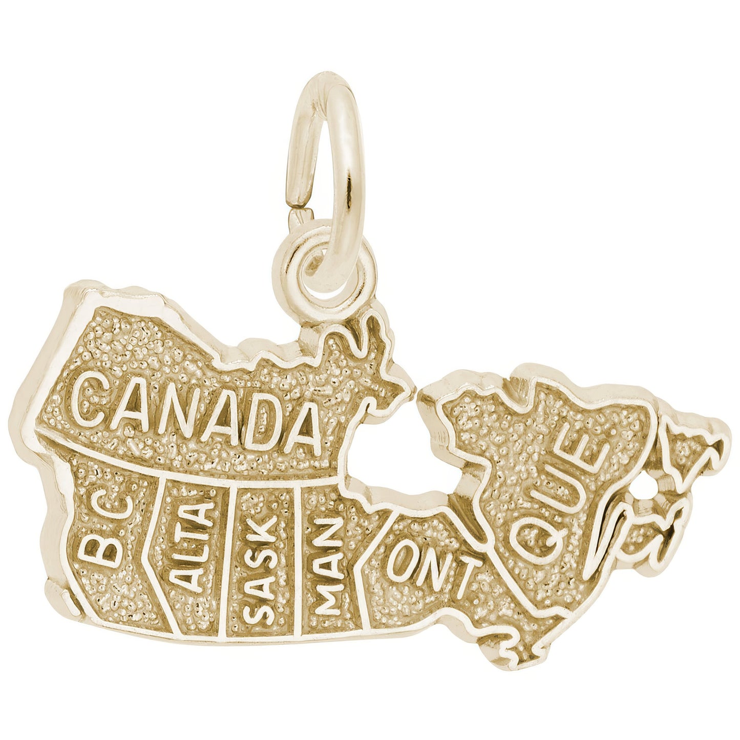 Canada Map Charm - Metal - Sterling Silver