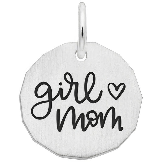 Girl Mom Charm, Sterling Silver