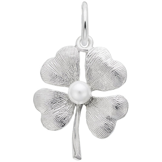 Sterling Silver 4 Leaf Clover Charm - 20mm x 17mm