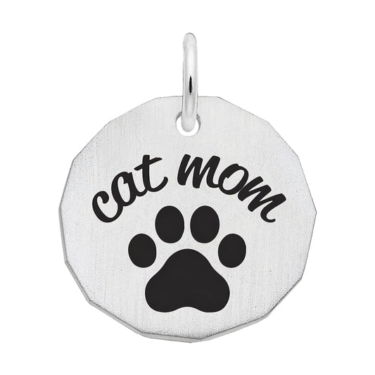 Cat Mom Charm, Sterling Silver