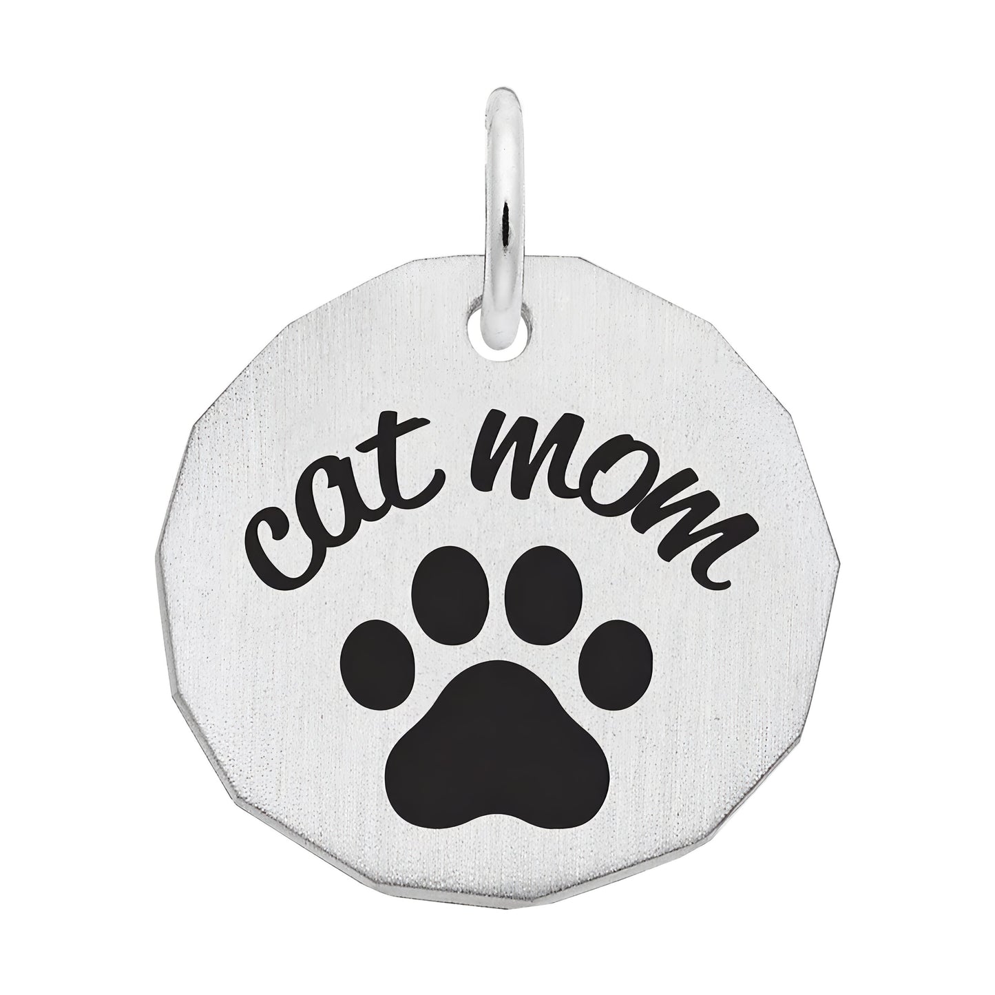 Cat Mom Charm, Sterling Silver