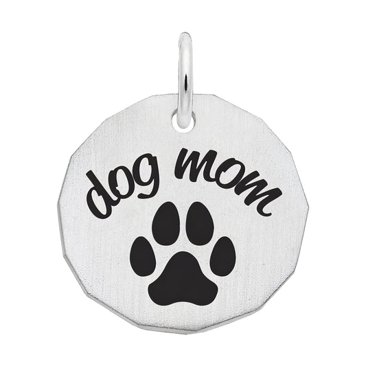 Dog Mom Charm, Sterling Silver
